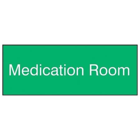 Accuform Medication Room, Engraved Plastic, 3 in x 8 in, Self-adhesive foam tape PSG906GN